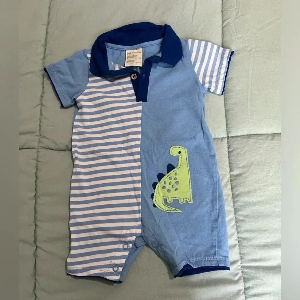 First Impressions Baby Boys Dino Stripe Cotton Sunsuit, 12 months